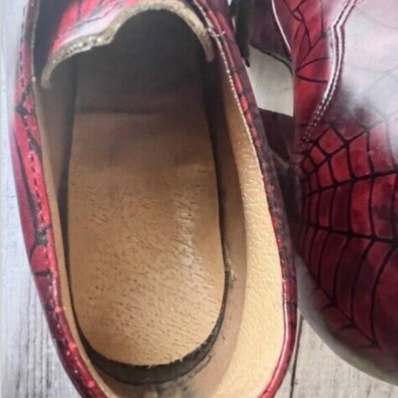 Vintage OG 90’s London Underground Spiderweb Print Leather Coffin Heel Platforms - Picture 8 of 8